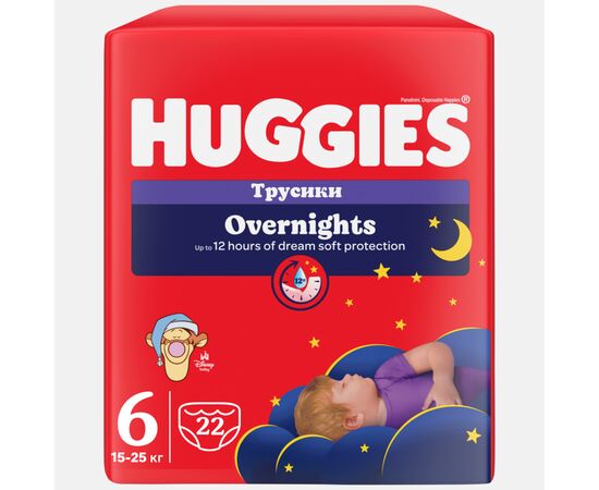 Подгузники Huggies Overnights Pants Трусики 6 15-25 кг 22 шт. (5029053581101), изображение 2 Подгузники Huggies Overnights Pants Трусики 6 15-25 кг 22 шт. (5029053581101), изображение 2