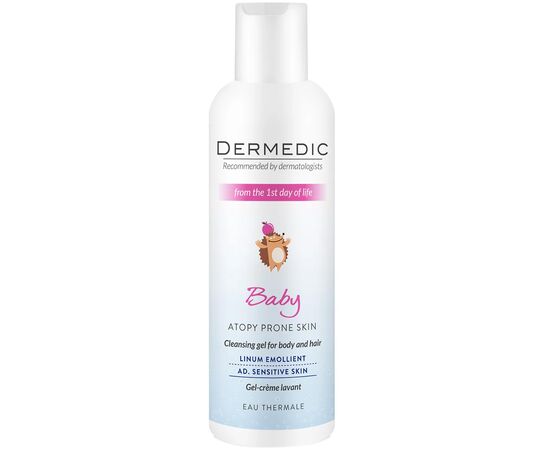 Дитячий гель для душу Dermedic Baby Linum Emollient Кремоподібний 2 в 1 з 1-го дня життя 200 мл (5901643170790)