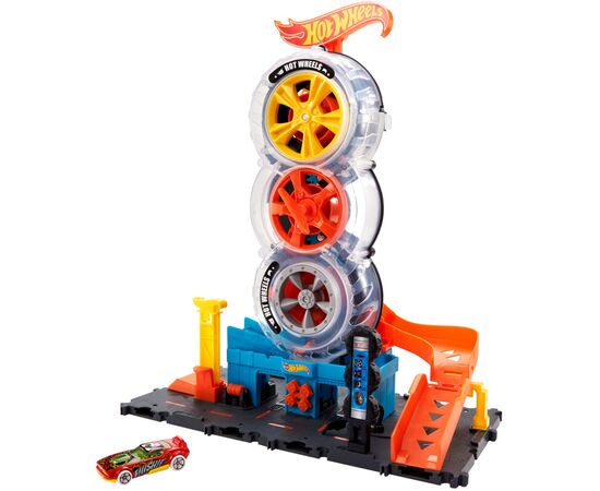 Автотрек Hot Wheels Приключения и трюки в шиномонтажной (HDP02)