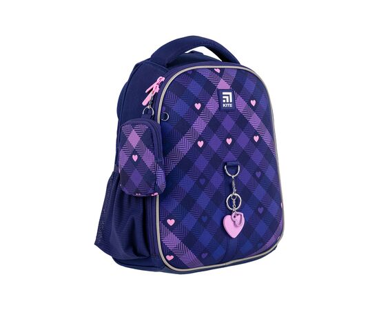 Рюкзак школьный Kite Check and Hearts Фиолетовый (K24-555S-1), изображение 4 Рюкзак школьный Kite Check and Hearts Фиолетовый (K24-555S-1), изображение 4