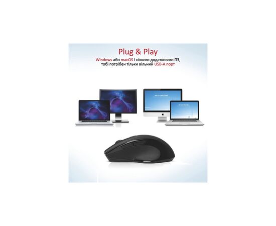 Мышка Promate Breeze Wireless Black (breeze.black), изображение 6 Мышка Promate Breeze Wireless Black (breeze.black), изображение 6
