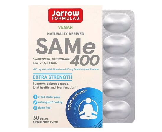 Витаминно-минеральный комплекс Jarrow Formulas SAM-e (дисульфат тозилат), 400 мг, SAMe, 30 таблеток (JRW-20020)