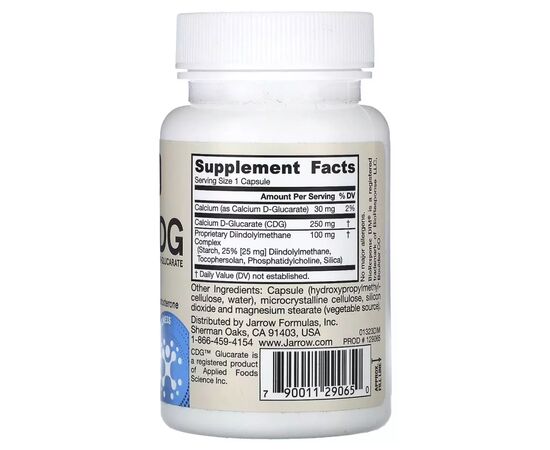 Витаминно-минеральный комплекс Jarrow Formulas Дииндолилметан и D-глюкарат кальция, DIM + CDG, 30 вегетариа (JRW-29065), изображение 2 Витаминно-минеральный комплекс Jarrow Formulas Дииндолилметан и D-глюкарат кальция, DIM + CDG, 30 вегетариа (JRW-29065), изображение 2