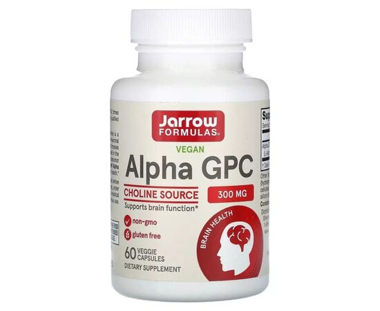 Витаминно-минеральный комплекс Jarrow Formulas L-альфа глицерилфосфорилхолин, 300 мг, Alpha GPC, 60 вегетариа (JRW-56002)