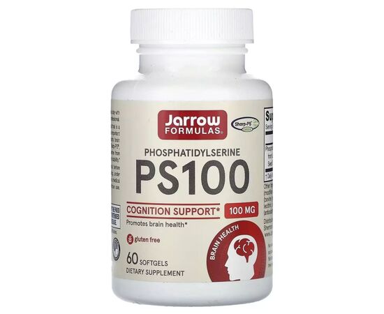 Витаминно-минеральный комплекс Jarrow Formulas Фосфатидилсерин, 100 мг, PS100, Phosphatidylserine, 60 гелевых капсул (JRW-16006)