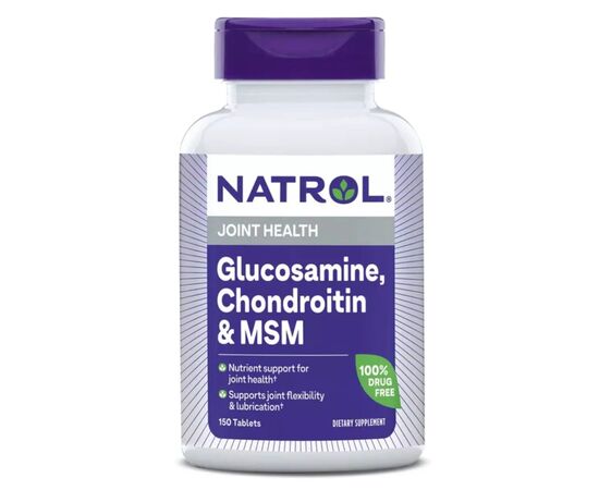 Витаминно-минеральный комплекс Natrol Глюкозамин, Хондроитин и MSM, Glucosamine, Chondroitin & MSM, 150 таблет (NTL-00224), изображение 3 Витаминно-минеральный комплекс Natrol Глюкозамин, Хондроитин и MSM, Glucosamine, Chondroitin & MSM, 150 таблет (NTL-00224), изображение 3