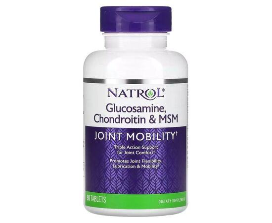 Витаминно-минеральный комплекс Natrol Глюкозамин, Хондроитин и MSM, Glucosamine, Chondroitin & MSM, 90 таблет (NTL-00228)
