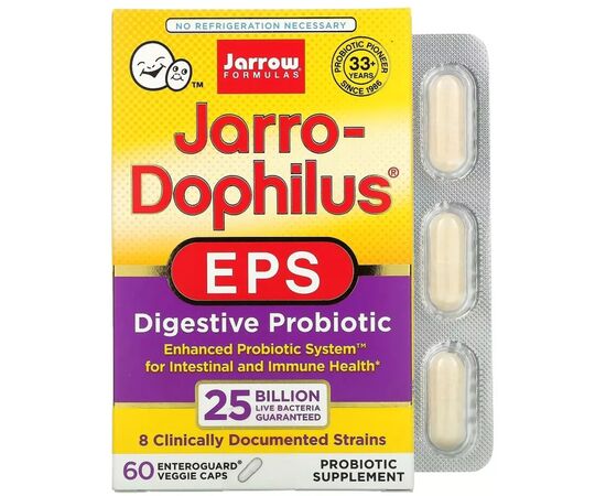 Пробиотики Jarrow Formulas Пробиотики, 25 млрд КОЕ, Jarro-Dophilus EPS, 60 вегетарианских ка (JRW-03043)