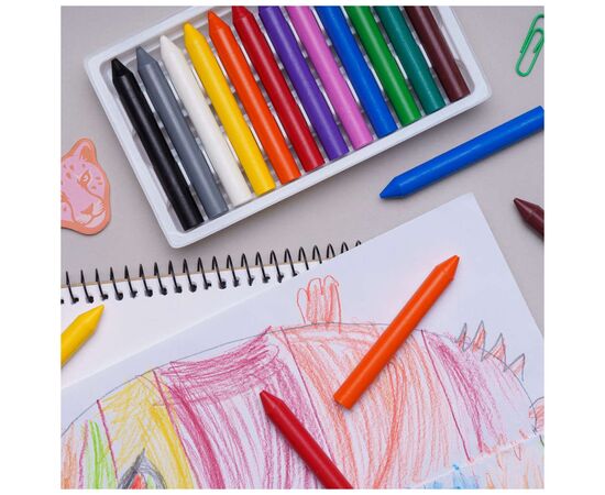 Олівці кольорові Школярик Воскові Преміум 12 кольорів (316111001-UA), зображення 3 Олівці кольорові Школярик Воскові Преміум 12 кольорів (316111001-UA), зображення 3