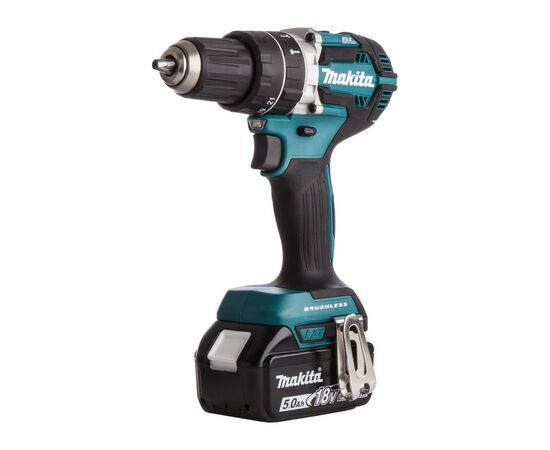 Шуруповерт Makita дрель-шуруповерт с ударом LXT, 18В, 5Аг х 2шт, DC18RC, кейс, (DHP484RTE), изображение 2 Шуруповерт Makita дрель-шуруповерт с ударом LXT, 18В, 5Аг х 2шт, DC18RC, кейс, (DHP484RTE), изображение 2