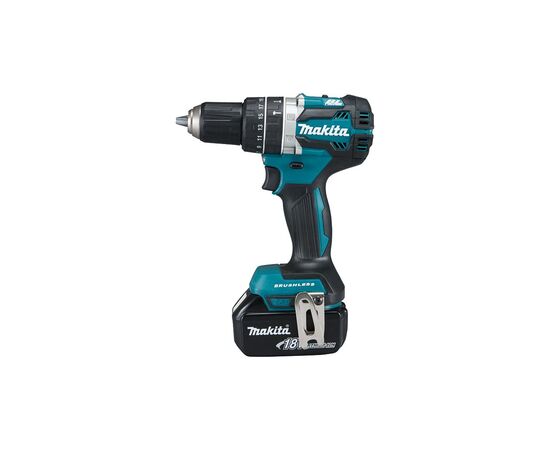 Шуруповерт Makita дрель-шуруповерт с ударом LXT, 18В, 5Аг х 2шт, DC18RC, кейс, (DHP484RTE)