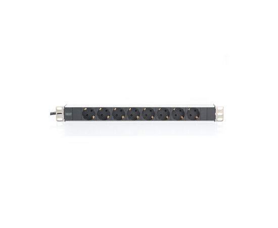 Силовой блок 1U, 8xSchuko, 16A, 250V, вилка Schuko Zpas (DN-95401), изображение 2 Силовой блок 1U, 8xSchuko, 16A, 250V, вилка Schuko Zpas (DN-95401), изображение 2
