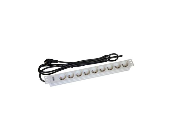 Силовий блок 19" 1U, 9хShuko, вилка Shuko Zpas (WZ-LZI30-09-SU-000)