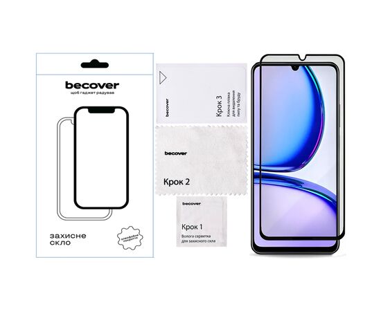 Стекло защитное BeCover Realme C61 Black (711809), изображение 4 Стекло защитное BeCover Realme C61 Black (711809), изображение 4