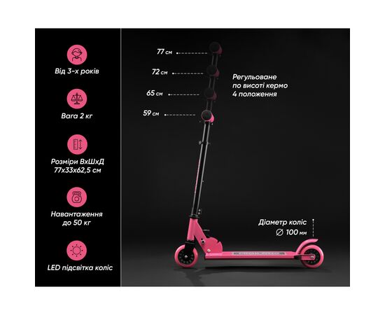 Самокат Miqilong Cart Розовый (CART-100-PINK), изображение 10 Самокат Miqilong Cart Розовый (CART-100-PINK), изображение 10