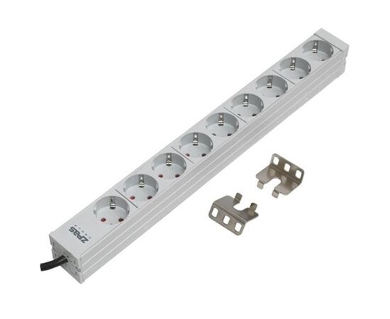 Силовой блок 19" 1U, 9хShuko, вилка С14 Zpas (W-LZ30-09-SU-000-K)