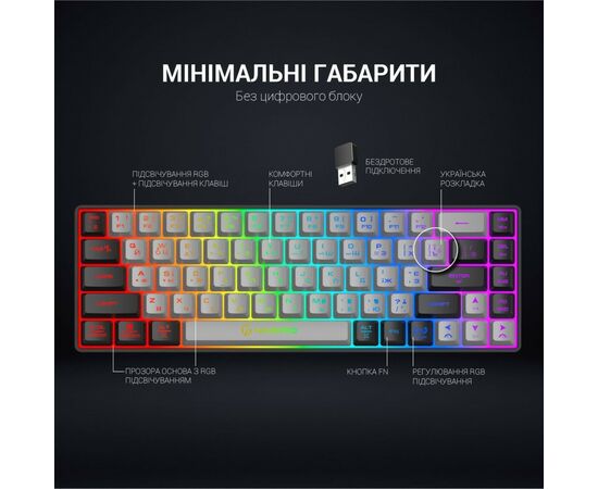 Клавиатура GamePro GK935 Wireless LED Black (GK935), изображение 7 Клавиатура GamePro GK935 Wireless LED Black (GK935), изображение 7