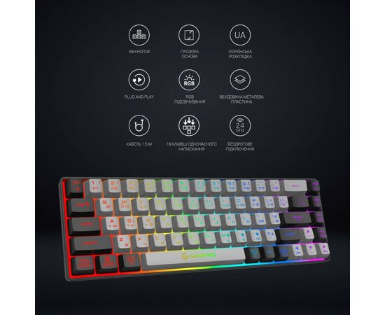 Клавиатура GamePro GK935 Wireless LED Black (GK935), изображение 8 Клавиатура GamePro GK935 Wireless LED Black (GK935), изображение 8