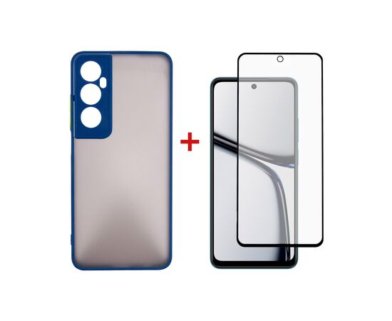 Чохол до мобільного телефона Dengos Realme C65 + Glass Blue (DG-KM-94)