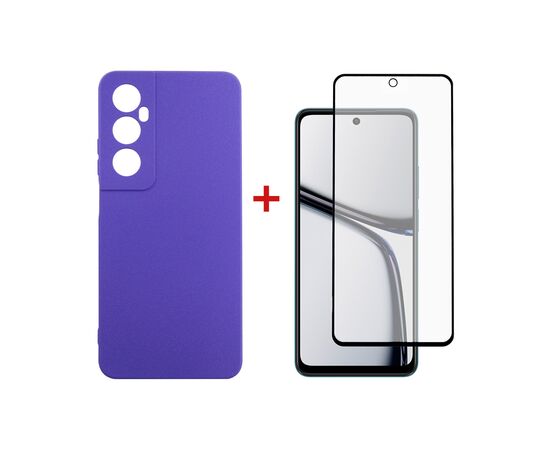 Чохол до мобільного телефона Dengos Realme C65 + Glass Purple (DG-KM-95)