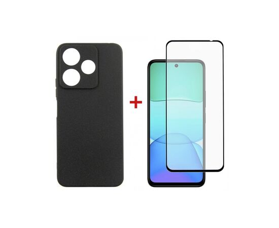Чохол до мобільного телефона Dengos Xiaomi Redmi 13 4G Carbon + Glass Black (DG-KM-98)
