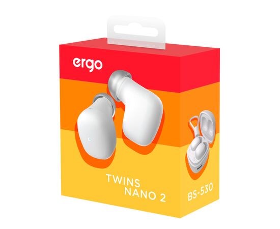 Наушники Ergo BS-530 Twins Nano 2 White (BS-530W), изображение 3 Наушники Ergo BS-530 Twins Nano 2 White (BS-530W), изображение 3