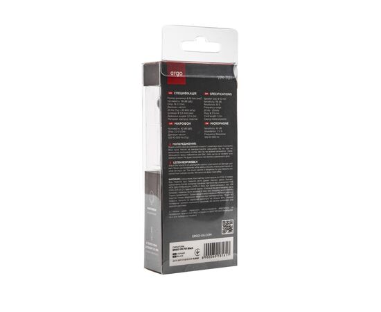 Наушники Ergo VM-701 3.5 мм Earphones Black (VM-701K), изображение 2 Наушники Ergo VM-701 3.5 мм Earphones Black (VM-701K), изображение 2
