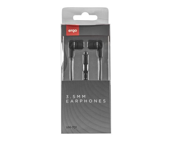 Наушники Ergo VM-701 3.5 мм Earphones Black (VM-701K), изображение 3 Наушники Ergo VM-701 3.5 мм Earphones Black (VM-701K), изображение 3