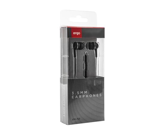 Наушники Ergo VM-701 3.5 мм Earphones Black (VM-701K), изображение 4 Наушники Ergo VM-701 3.5 мм Earphones Black (VM-701K), изображение 4