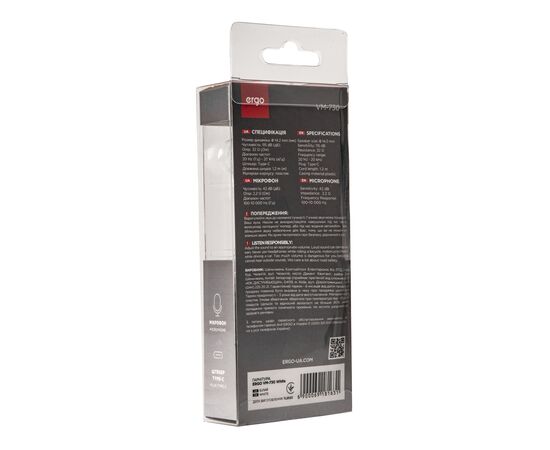 Наушники Ergo VM-730 Type-C Earphones White (VM-730W), изображение 3 Наушники Ergo VM-730 Type-C Earphones White (VM-730W), изображение 3