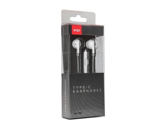 Наушники Ergo VM-730 Type-C Earphones White (VM-730W), изображение 4 Наушники Ergo VM-730 Type-C Earphones White (VM-730W), изображение 4