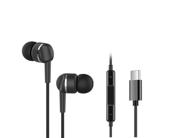 Наушники Ergo VM-735 Type-C Earphones Black (VM-735K)