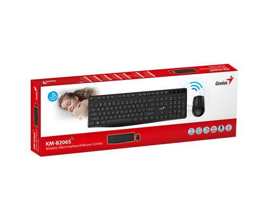 Комплект Genius KM-8206S Wireless UA Black (31340017404), изображение 3 Комплект Genius KM-8206S Wireless UA Black (31340017404), изображение 3