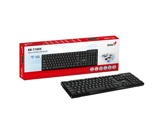 Клавиатура Genius KB-7100X Wireless UA Black (31320001406), изображение 4 Клавиатура Genius KB-7100X Wireless UA Black (31320001406), изображение 4