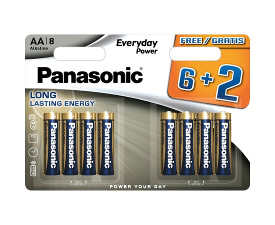 Батарейка Panasonic AA EVERYDAY POWER * 8 (LR6REE/8B2F)