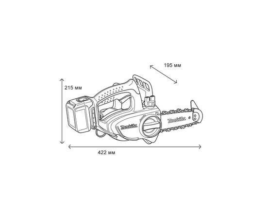Цепная пила Makita LXT, 115мм (без АКБ и БП) (DUC122Z), изображение 3 Цепная пила Makita LXT, 115мм (без АКБ и БП) (DUC122Z), изображение 3