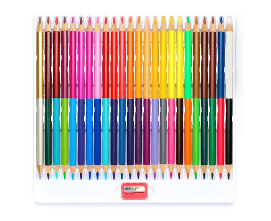 Карандаши цветные Школярик Трехгранные Двусторонние С точилкой 24 шт 48 цветов (312116004-UA), изображение 2 Карандаши цветные Школярик Трехгранные Двусторонние С точилкой 24 шт 48 цветов (312116004-UA), изображение 2
