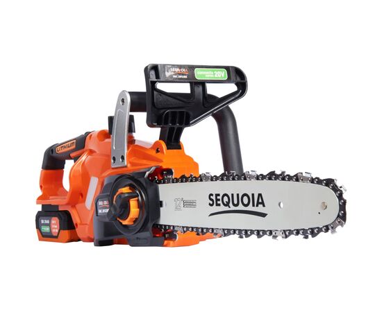 Цепная пила SEQUOIA 20 В, бесщет. двиг, шина 30 см, АКБ 4 Ач и ЗУ, 3.2 кг (SBC2012BS-EV), изображение 6 Цепная пила SEQUOIA 20 В, бесщет. двиг, шина 30 см, АКБ 4 Ач и ЗУ, 3.2 кг (SBC2012BS-EV), изображение 6