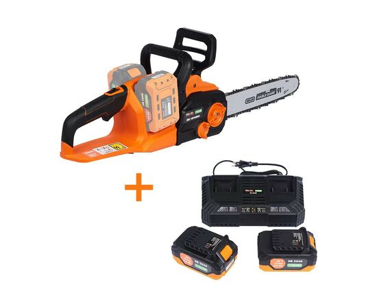 Цепная пила SEQUOIA 40 В (20В+20В), бесщет, шина Oregon 35 см, АКБ+ЗУ, 3,68 кг (SBC4014BSO-E2W), изображение 4 Цепная пила SEQUOIA 40 В (20В+20В), бесщет, шина Oregon 35 см, АКБ+ЗУ, 3,68 кг (SBC4014BSO-E2W), изображение 4