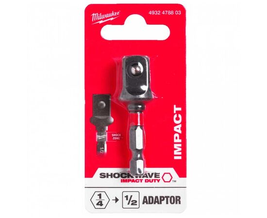 Адаптер для инструмента Milwaukee ShW 1/4"HEX - 1/2" квадратный хвостовик (4932478803), изображение 4