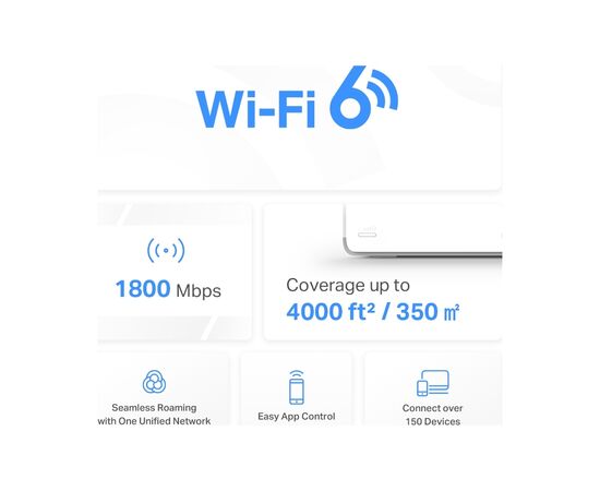 Точка доступу Wi-Fi Mercusys HALO-H70X-2-PACK, зображення 3 Точка доступу Wi-Fi Mercusys HALO-H70X-2-PACK, зображення 3