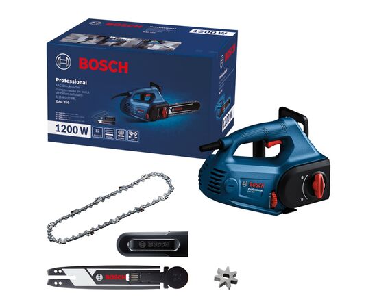 Цепная пила Bosch Professional для газобетонных блоков GAC 250, 1200 Вт, 330 мм, 3/8 (0.601.2B6.020), изображение 2 Цепная пила Bosch Professional для газобетонных блоков GAC 250, 1200 Вт, 330 мм, 3/8 (0.601.2B6.020), изображение 2