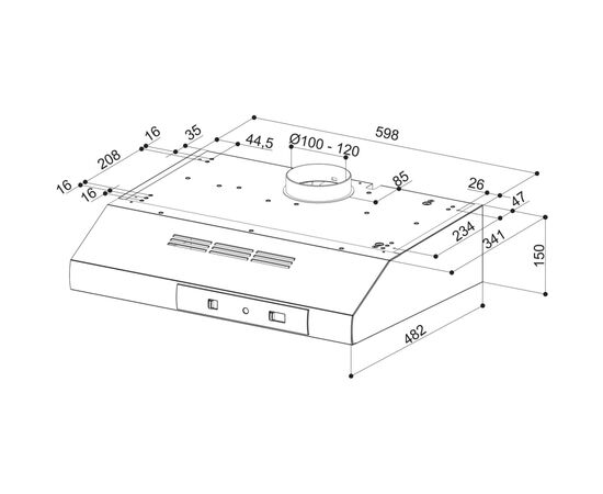 Вытяжка кухонная Faber 741 Base W A60, білий (300.0557.477), изображение 2