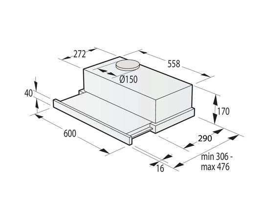 Вытяжка кухонная Gorenje TH60E3X, изображение 8 Вытяжка кухонная Gorenje TH60E3X, изображение 8