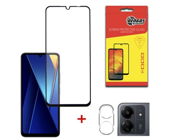 Стекло защитное Dengos POCO C65 + camera module glass (DG-TGSCP-05)