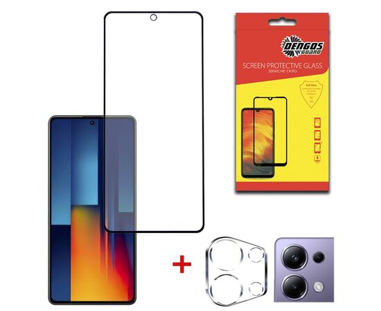 Стекло защитное Dengos POCO M6 Pro 4G + camera module glass (DG-TGSCP-06)