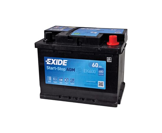 Акумулятор автомобільний EXIDE START-STOP AGM 60A (EK600)