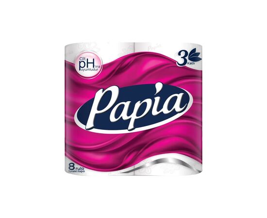 Туалетная бумага Papia 3 слоя 8 рулонов (8690536010028)
