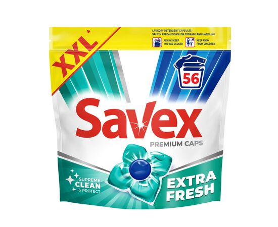 Капсулы для стирки Savex Premium Caps Extra Fresh 56 шт. (3800024048159)