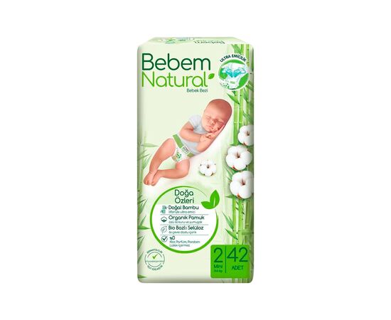 Подгузники Bebem Natural 2 mini 3-6 кг 42 шт (8690536806003)